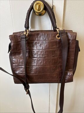 Sondra Robert’s Squared Brown Double Carry Handles Shoulder Strap - Preused